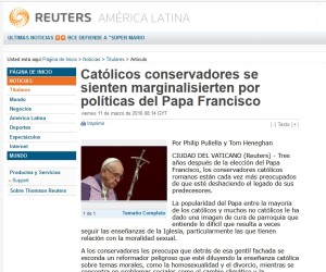 Reuters über "Drei Jahre Franziskus"