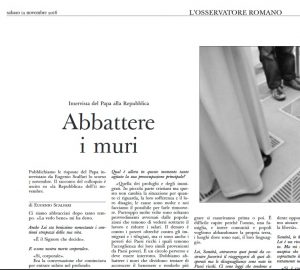 Das Interview wurde am 12. November vom Osservatore Romano in vollinhaltlich übernommen