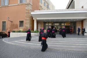Synodenväter auf dem Weg zur Synode