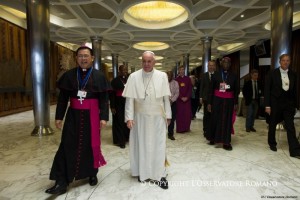 Papst Franziskus auf dem Weg zur Synodenaula
