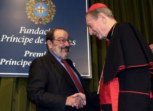 Umberto Eco mit Kardinal Carlo Maria Martini SJ, beide erhielten 2000 den Prinzessin- von-Asturien-Preis