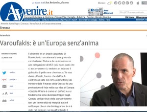 Varoufakis in der Zeitung der Bischöfe