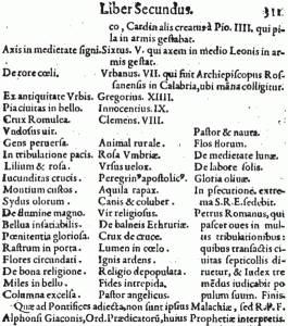 Wion Weissagungen des Malachias 1595