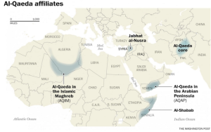 Die direkt von Al-Qaida kontrollierten Gebiete (ohne IS)