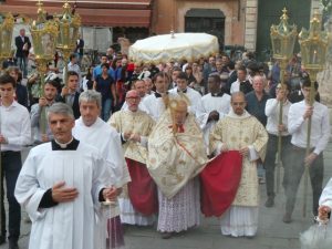 Erzbischof Negri, Prozession mit dem Allerheiligsten durch Ferrara