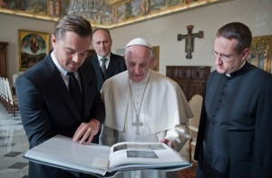 Papst Franziskus mit Leonardo Di Caprio