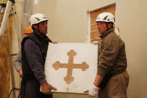 Die zugemauerte Heilige Pforte der Lateranbasilika wird freigelegt